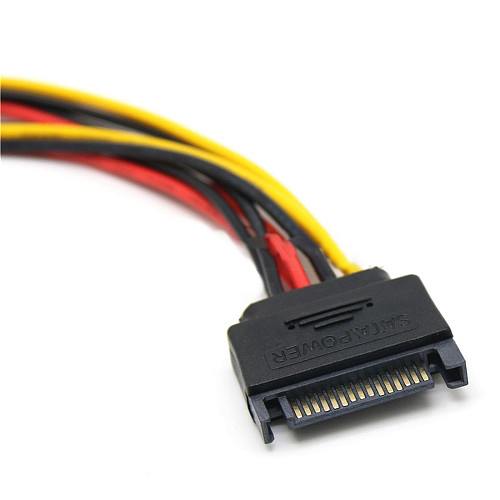XT-XINTE 20cm 15 Pin SATA Male to 2 Female 4 Pin Female IDE HDD Power Hard Drive Cable Drop Shipping