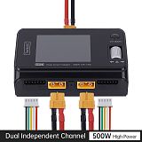 ToolkitRC M6D 500W 15A DC Dual Channel MINI Smart Charger Discharger for 1-6S Lipo/LiHV/LiFe/Lion Battery NiMh Pb Cell Checker Servo Tester, High Power Density 5mV Small Size Charger
