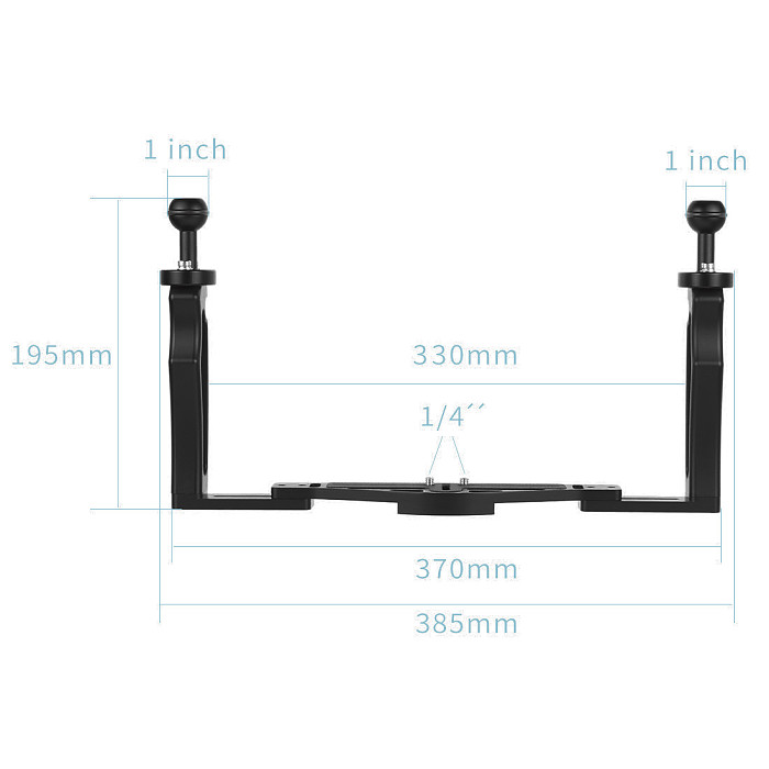 For GoPro13 FEICHAO Aluminium Diving DSLR Cameras Cage Dual Handheld Tray Bracket w/ Buttery Clips Carbon Fiber Extension Arm Floating Tripod Mount