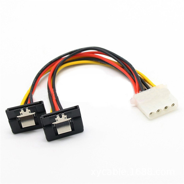 XT-XINTE 20cm SATA Adapter Power Cable IDE 4pin Female to SATA Female Power Connector Splitter SATA 90 Degree for Hard Drive SS