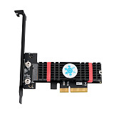 XT-XINTE M.2 PCIe Adapter M Key M.2 NVMe SSD to PCI-e 3.0 x4 Host Controller Expansion Card with Low Profile Bracket with Advanced Heat Sink Solution for 2242 2260 2280