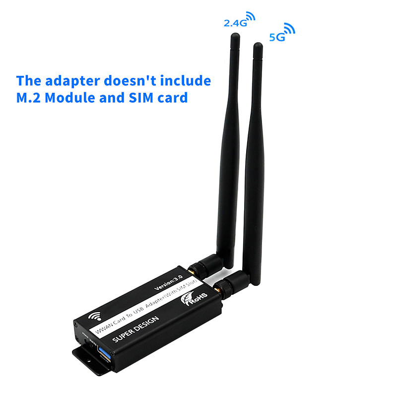 XT-XINTE NGFF(M.2) to USB Adapter USB Network Adapter Converter with Outer Case with SIM Card Slot for Socket 2 SSIC-Base WWAN