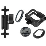 BGNing BGL-G8A CNC Metal Shell Protection Frame Dog Cage Buckle 1/4 Screw Hole Expansion Anti-Drop Wear-Resistant Expandable Anti-loosening Connecting Arm Compatible for Gopro8