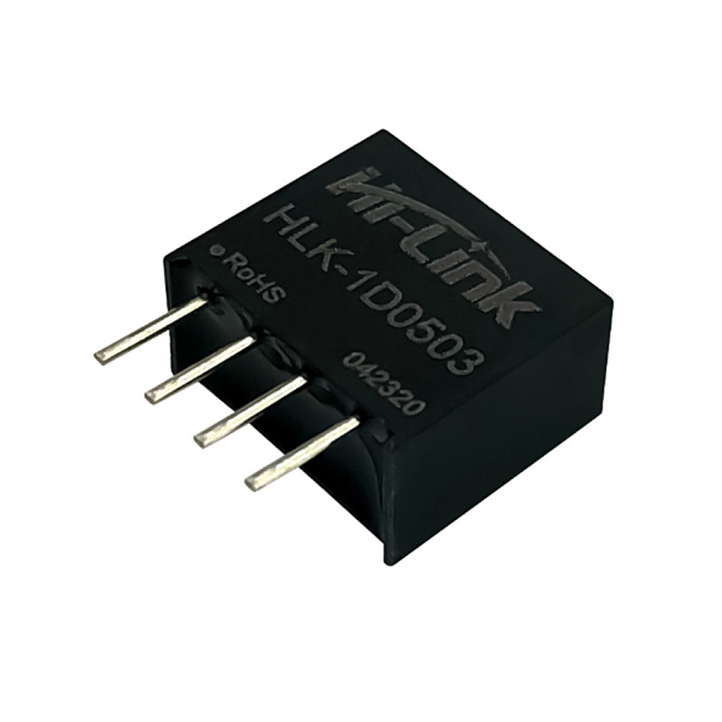 HLK-1D0503 5V to 3.3V 1W300mA DCDC Power Supply Module Small Size SPI Isolation Voltage Regulator IP65 Waterproof and Dustproof