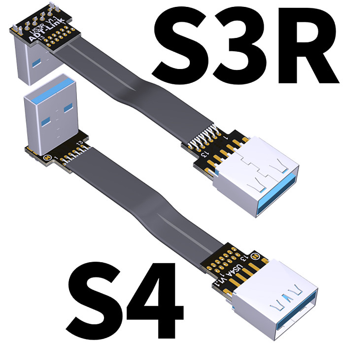 ADT-Link USB 3.0 Cable USB to USB Cable Type A Male to Male Extension Cable Super Speed HDD 90/270 degree Angle Up/Down Angled
