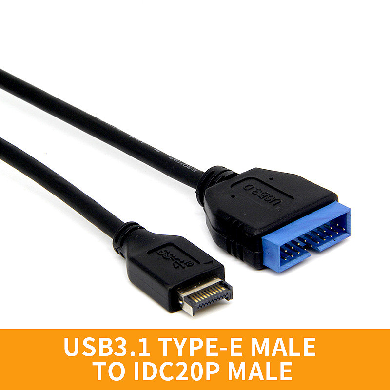 XT-XINTE USB 3.1 Adapter Cable Type-E Male to IDC20P Male USB 3.0 20Pin Extension Cable for Computer Motherboard 30cm