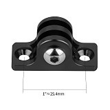 BGNING 5x Aluminum Universal Sports Action Camera 1  inch Base Mount Connector Low Angle Flat Bottom Adapter w/ M5x16 Screw and Wrench