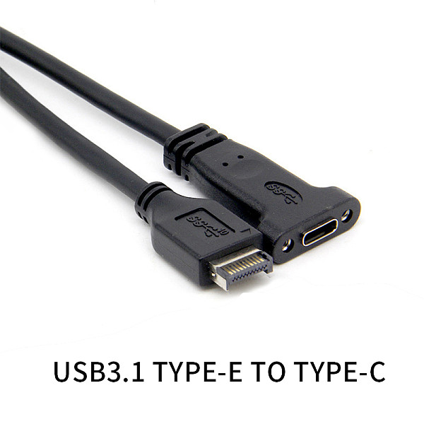 XT-XINTE USB 3.1 Front Panel Header Type E Male to Usb-C Type C Female Motherboard Expansion Cable Computer Connector 50cm