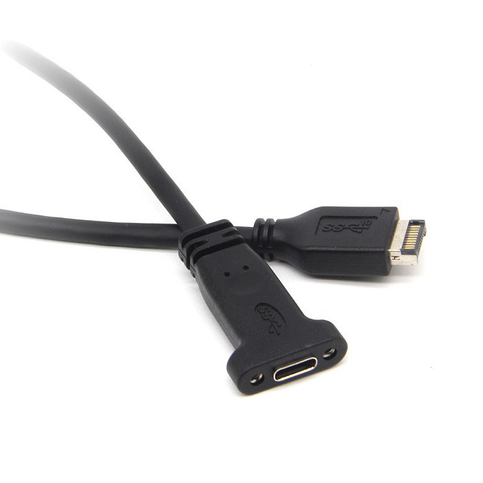 XT-XINTE USB 3.1 Front Panel Header Type E Male to Usb-C Type C Female Motherboard Expansion Cable Computer Connector 50cm