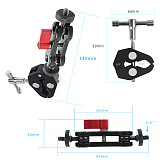 BGNING Adjustable Magic Arm Clamp Bike Clip w/ Universal 1/4  inch Screws Tripod Mount Bracket LED Monitor Holder for SLR Sports Camera
