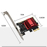 DIEWU TXA092 PCIE Card 2.5Gbps Gigabit Network Card 10/100/1000Mbps RTL8125b RJ45 Ethernet Network Card PCI-E Network Adapter