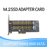 XT-XINTE PCIE to M2 Hard Disk Adapter Expansion Cards PCI-E X4 3.0 M.2 SSD for NVME SATA Protocol M key/B key 2230-22110 SSD
