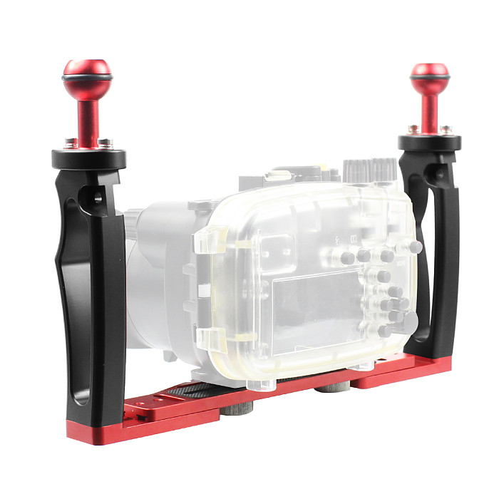 FEICHAO BQSZJ-4-BR Aluminum Alloy Dual Handheld Stand Photography Diving Adjustable Bracket Stabilizer for DJI GOPRO13 SLR Sports Cameras