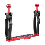 FEICHAO BQSZJ-4-BR Aluminum Alloy Dual Handheld Stand Photography Diving Adjustable Bracket Stabilizer for DJI GOPRO SLR Sports Cameras
