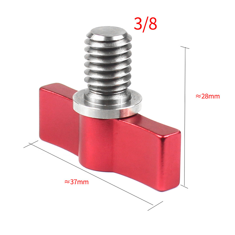 FEICHAO 3Pcs T-Type 3/8 inch 14mm Wrench Screw 304 Hand-Tighten Screw Compatible for Sports SLR Camera Photographic Equipment