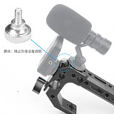 FEICHAO BSB-2A-B CNC Universal Locating Top Handle Grip with 15mm Rod Clamp Rabbit Cage Kit with Cold Shoe + 1/8 3/8inch Screw for DSLR Camera Microphone