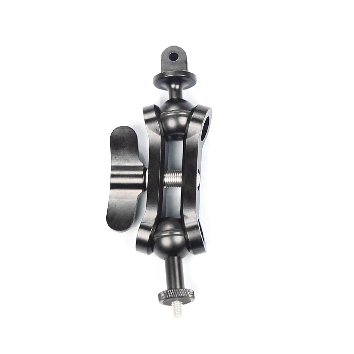 For GoPro13 BGNING CNC 360 Degree Rotation Ball Head Mount Tripod 2.5CM + 1 Inch 1/4 Extended Ball Head + Extended Butterfly Clamp Compatible for Photography Equipment Underwater
