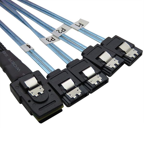 XT-XINTE Mini SAS 36P SFF-8087 Male to 4 SATA 7P Female Cable Splitter SAS TO SATA Cable Adapter 12Gbp Server Hard Disk Date Cable