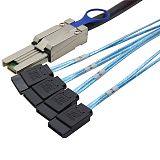 XT-XINTE SAS to SATA Cable SFF-8088 TO 4 SATA 7Pin Mini SAS 26P SFF-8088 TO 4SATA 12Gbps Array Card Hard Disk Data Cable 1M 2M