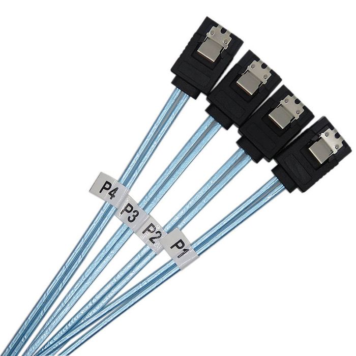XT-XINTE SAS to SATA Cable SFF-8088 TO 4 SATA 7Pin Mini SAS 26P SFF-8088 TO 4SATA 12Gbps Array Card Hard Disk Data Cable 1M 2M