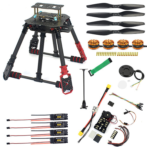 JMT 4-Axis RC Quadrotor PIX PX4 32 Bits Filght control 560mm Carbon Fiber Foldable Frame 1455 Props 700KV Motor 40A ESC AT9S Radio
