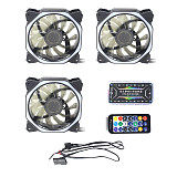 XT-XINTE 120mm RGB Color Case Fans 11- Blades Quiet Computer Cooling PC Fans RGB Color Changing LED Fan with Remote Control Music Rhythm Sync & ARGB Motherboard Sync