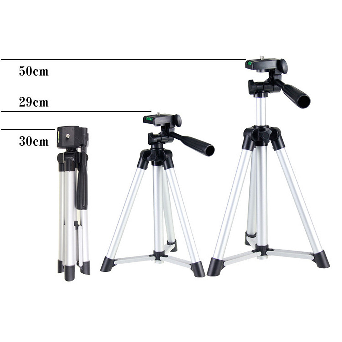 US 2.08 BGNING Aluminum Alloy 50cm Multifunction Tripod PTZ Live
