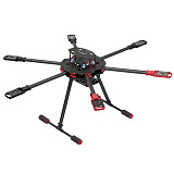 QWinOut Q650 3K Carbon Fiber 6-Axls Aircraft Folding Arm FPV Drone UAV Quadcopter Frame Kit with Landing Gear Skid for DIY Aircraft Helicopter 