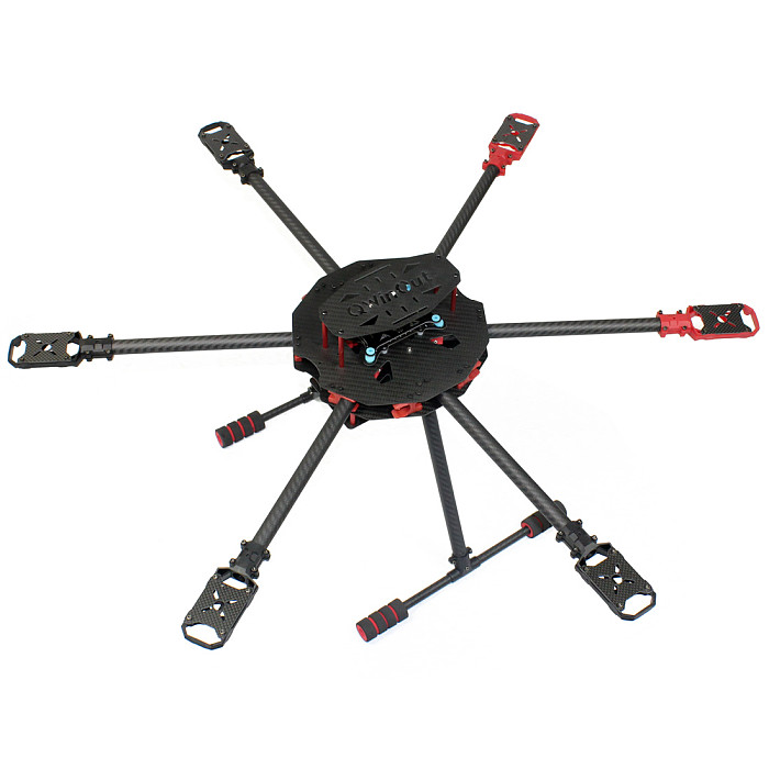 QWinOut Q705 Six-axls Folding Arm Hexacopter Aircraft Frame Kit 705MM 6-Axls Airframe with Landing Gear Skid for DIY Drone