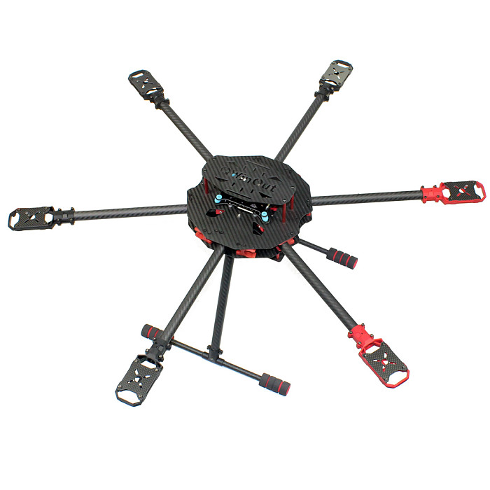 QWinOut Q705 Six-axls Folding Arm Hexacopter Aircraft Frame Kit 705MM 6-Axls Airframe with Landing Gear Skid for DIY Drone