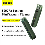 Baseus 5000Pa Electric Car Vacuum Cleaner Wireless Super Suction Mini Sweeper