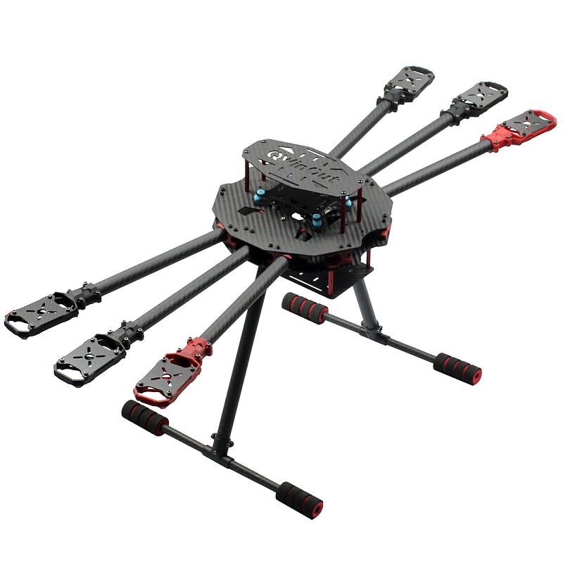 QWinOut Q705 Six-axls Folding Arm Hexacopter Aircraft Frame Kit 705MM 6-Axls Airframe with Landing Gear Skid for DIY Drone