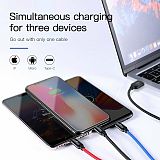 Baseus 3 in 1 Charger Cable USB to iPhone Type C Micro USB 3.5A Charging Lead