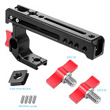 FEICHAO BSB-1C-R Aluminum Alloy CNC Camera SLR Rabbit Cage Kit Universal Handle 15mm Rail Hole Adjustable Handle Cold Shoe Extension Accessories with 3/8*10mm Screw