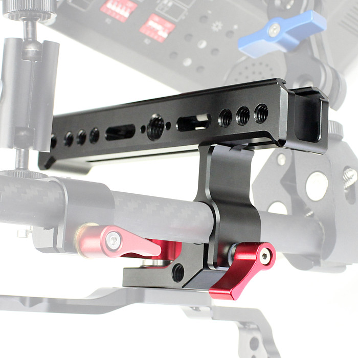 FEICHAO BSB-1C-R Aluminum Alloy CNC Camera SLR Rabbit Cage Kit Universal Handle 15mm Rail Hole Adjustable Handle Cold Shoe Extension Accessories with 3/8*10mm Screw
