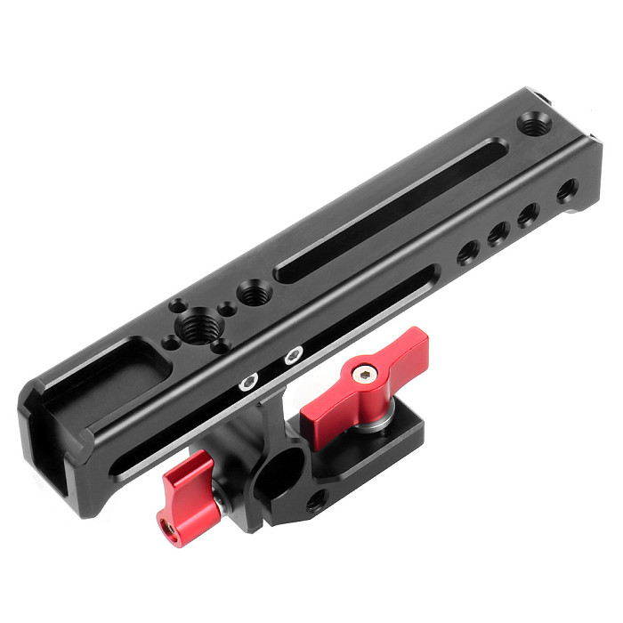 FEICHAO BSB-1C-R Aluminum Alloy CNC Camera SLR Rabbit Cage Kit Universal Handle 15mm Rail Hole Adjustable Handle Cold Shoe Extension Accessories with 3/8*10mm Screw