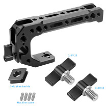 FEICHAO BSB-2 Aluminum Alloy CNC Camera SLR Rabbit Cage Kit Universal Multi-function Handle Cold Shoe Extension Accessories 15mm Rail Hole with  3/8*10mm Screw
