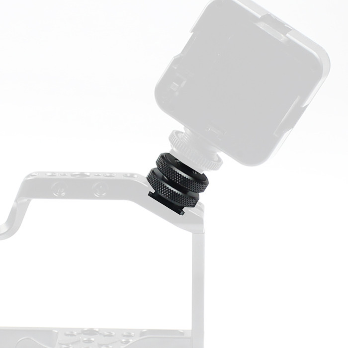 For DJI OSMO 360 GoPro13 3/8 to 1/4 Double-layer Hot Shoe Mount Microphone/light Connection Double-layer Black Cold Shoe Mount  for Photography SLR Cameras