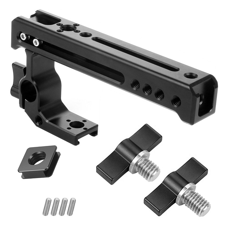 FEICHAO BSB-1 Aluminum Alloy CNC Camera SLR Rabbit Cage Kit Universal Multi-function handle Cold Shoe Extension Accessories 15mm rail hole with  3/8*10mm screw