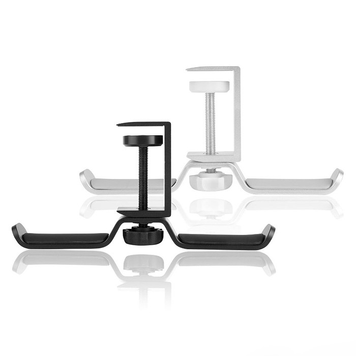 XT-XINTE 360 Degree Rotating Headphone Holder 2 in 1 Headphone Holder Metal Wall Hook Rotating Desk Stand for Headphone