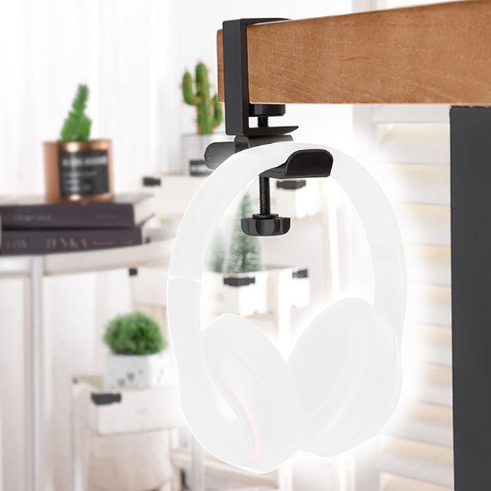 XT-XINTE 360 Degree Rotating Headphone Holder 2 in 1 Headphone Holder Metal Wall Hook Rotating Desk Stand for Headphone