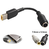 XT-XINTE DC 7.9x5.5mm Round Connector to Square Plug USB Laptop Power Adapter Converter Connector Cable for Lenovo ThinkPad for IBM Charger