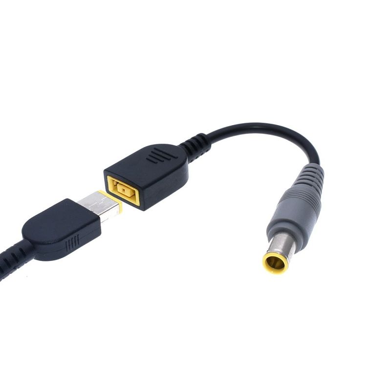 XT-XINTE DC 7.9x5.5mm Round Connector to Square Plug USB Laptop Power Adapter Converter Connector Cable for Lenovo ThinkPad for IBM Charger