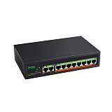 DIEWU 8-port 10/100/1000Mbps Gigabit+2 Uplink Port PoE Switch Built-in 120W Power Supply for Surveillance Camera Vlan Isolation