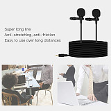 BGNING Dual-Headed Lavalier Lapel Clip-on Omnidirectional Microphone Mic Cable 1.5m /6m for Smartphone for Canon for Nikon DSLR Cameras
