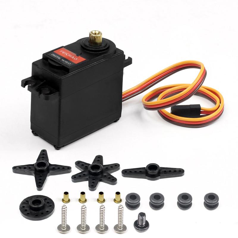FEICHAO 15kg Metal Gear Digital Servo 180/270/360 Degree Metal Gearmotor for Futaba JR Car RC Helicopter Boat DIY Toys