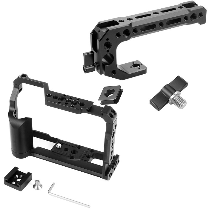 FEICHAO BTL-FT30 Aluminum Alloy XT20/XT30 Rabbit Cage Camera Protection Frame Tripod Expansion Platform Handheld Camera Cold Shoe Holder Fill Light Lamp Holder for Fuji XT20/XT30