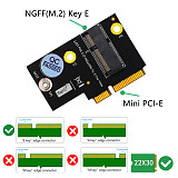 XT-XINTE M.2 for NGFF key E to Half-size Mini PCI-E Adapter for WiFi6 AX200, 9260, 8265 ,8260 ,7265 Card and Y510P Model