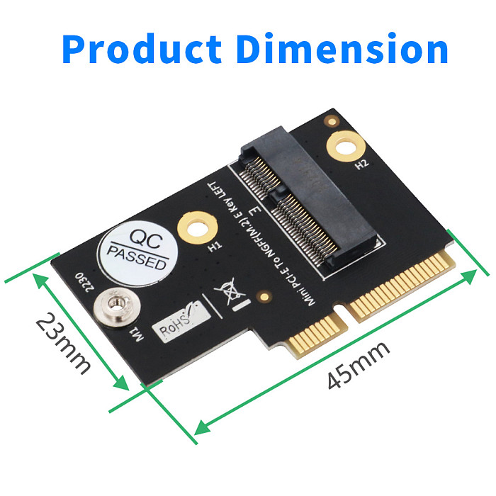 XT-XINTE M.2 for NGFF key E to Half-size Mini PCI-E Adapter for WiFi6 AX200, 9260, 8265 ,8260 ,7265 Card and Y510P Model