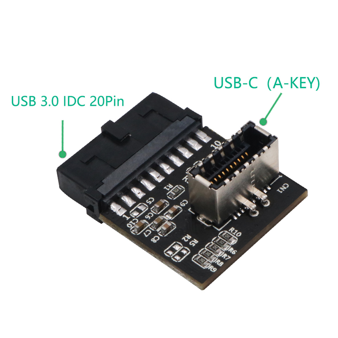 XT-XINTE USB 3.0 Internal Header To USB 3.1/3.2 Type C Front Panel Adapter 20-Pin